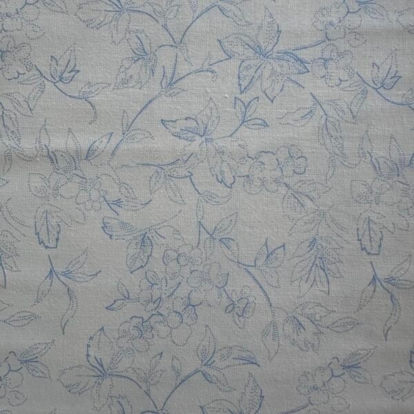 Etched Floral Blue and Cream